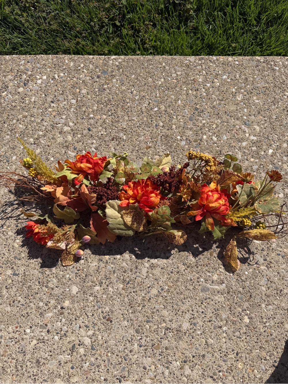 Autumn Orange Floral Swag or Table Accent - Unbranded